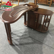 新中式实木小茶几泡茶桌椅组合E家用办公阳台小户型可伸缩功