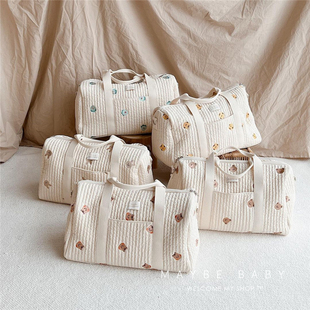 韩国ins刺绣妈咪包大容量外出收纳包手提母婴带娃旅行妈妈包