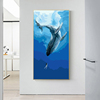 大幅竖版DIY数字油彩画北欧现代客厅卧室玄关装饰画 海洋与鲸鱼