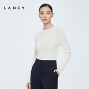 lancy朗姿女士羊绒衫2022冬季新纯色(新纯色，)立领打底针织衫通勤内搭毛衣