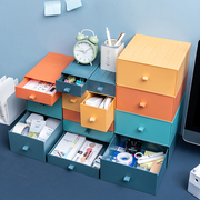 桌面收纳盒抽屉式办公桌置物架塑料家用书桌上杂物储物盒子小抽屉