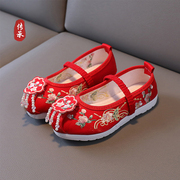 老北京儿童布鞋汉服鞋子女童绣花鞋，中国风宝宝，布鞋古装表演鞋凉鞋