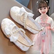 女童公主中国风2024夏季小女孩布鞋白色古装绣花鞋儿童汉服鞋