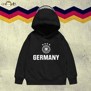 德国国家队足球迷连帽卫衣套头薄款男女儿童装学生款加绒带帽外套