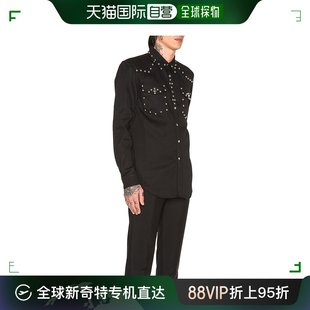 香港直邮GIVENCHY 男士黑色双口袋铆钉牛仔衬衫 16S0917471-001