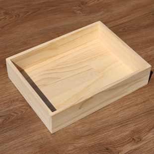 木盒子家用桌面整理炒货收纳盒零食，储物箱方盒带(方盒带)盖无盖定制小木箱