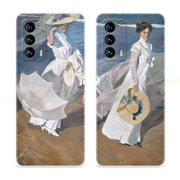 法式油画适用于魅族18手机壳，17pro复古文艺s女款x抽象姐妹闺蜜款