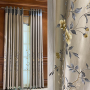 中式窗帘客厅新中式古典中国风窗帘高档轻奢卧室，落地遮光窗帘定制