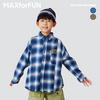 maxforfun童装23aw儿童格纹流苏衬衫，磨毛纯棉格子，拼接上衣男女童