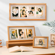 创意洗照片定制相框摆台6六寸相册框，摆件中空组合挂墙加木质相片