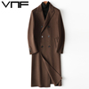 经典棕色大衣 超长款 英伦欧美时尚