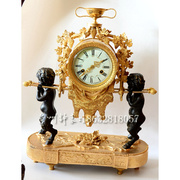 古典钟表欧式仿古机械纯铜座钟，仿古董家居，软装样板间摆设别墅