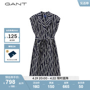 GANT甘特2023亚洲限定春夏女士时尚印花风衣式连衣裙4503302