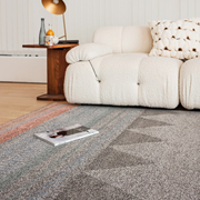 青木铺子现代简约比利时进口手工编织地毯家用客厅茶几毯几何