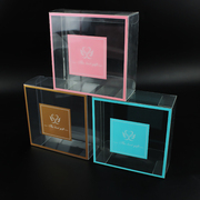 PVC印刷喜糖盒塑料包装盒透明盒结婚用品方盒定制9.7*4*9.7cm
