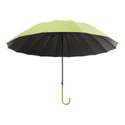创意长柄伞小清新皮弯柄16骨直杆伞黑胶防紫外线遮阳伞晴雨广告伞