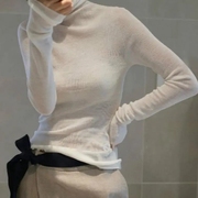 trendythinpilecollarbasesweater时尚薄款堆堆领打底毛衣