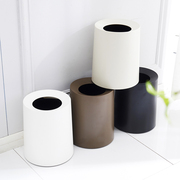 创意塑料圆形双层无盖垃圾桶家用厨房垃圾篓卫生间办公室收纳桶