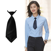 黑色领带女学生领花学院，风工作职业装制服蝴蝶结，双层藏青色领带女