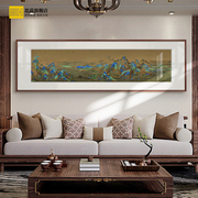 国画沙发背景墙山水画新中式床头，客厅装饰画千里江山图办公室挂画