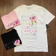 Diamond Supply co.L'AMOUR T-SHIRT经典字母彩色花艺短袖T恤