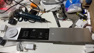 定制办公多媒体插座侧滑盖桌面多功能线盒铝合金面板隐藏电源无线