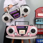 铁艺仿真双卡磁带录音机收音机模型装饰品摆件老物件复古工业风