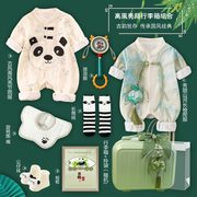 中国风春夏男宝宝汉服周岁礼物，初生婴儿满月礼服新生的儿见面礼盒