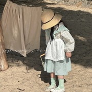 韩国女童2024春装连衣裙儿童，好版型品质，刺绣重工花边背心裙潮