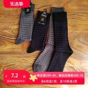 秋冬出口日本男士西装袜商务中高筒正装绅士男袜子吸湿发热格子袜