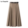 拉夏贝尔/La Chapelle高腰中长款西装半身裙女春显瘦气质百褶裙子