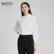 杨门白色雪纺泡泡袖衬衫，女长袖设计感通勤风洋气衬衣通勤春季