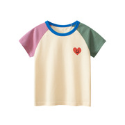女童短袖t恤纯棉夏装仙气上衣女，宝体桖小童打底衫，3568岁丅血衫