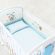 婴儿床床品五套件纯棉a类可拆洗宝宝床围幼儿园，婴儿防撞防护床帏