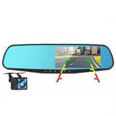 车载4.3寸后视镜行车记录仪高清1080P夜视行驶记录仪dash cam dvr