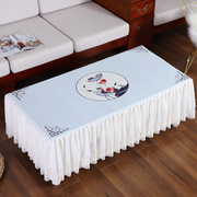 新中式茶几桌布布艺长方形全包茶几罩餐桌台布家用电视柜防尘罩套