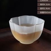 玻璃品茗杯日式玻璃杯个人茶杯主人，杯家用磨砂茶碗功夫杯子茶道配
