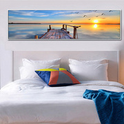 464现代轻奢卧室装饰画唯美海景客厅沙发背景墙壁挂画横幅床头画