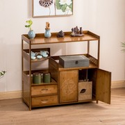新中式小茶水柜客厅办公室置物架楠竹木餐边柜简约实木边柜