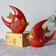 中国红陶瓷摆件结婚礼物实用花瓶摆设新房客厅装饰送闺蜜新娘