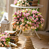 掬涵保加利亚玫瑰花仿真花束假花摆设，欧式塑料花，装饰绢花餐桌摆件