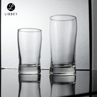 餐厅玻璃杯竹节杯耐热厚底果汁杯欧式商用啤酒杯高颜值酒杯利比