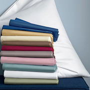 100支纯棉贡缎床单被套枕套纯色单件单人双人春秋季素色1.8米2.0m