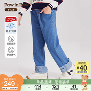 PawinPaw小熊童装24年春夏女童软牛仔裤儿童长裤直筒裤