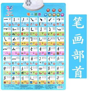 小学生一年级有声挂图语文汉语拼音，字母表发声挂画笔划部首识汉字