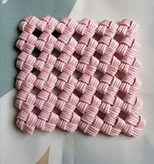 念佛的猫咪手工diy编织纸藤杯垫，可定制自己喜欢的颜色和尺寸