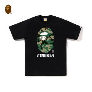 bape男装春夏森林迷彩，大猿人头字母印花图案，短袖t恤110032k