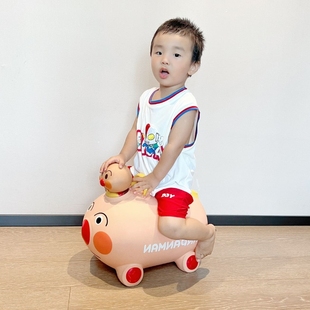 日本面包超人充气跳跳马室内婴儿弹力球无毒儿童跳跳球充气猪