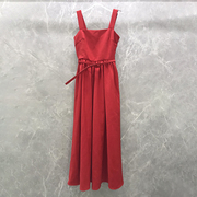 欧洲站时尚衣橱2023年红色小礼服裙！高品质喜庆背心连衣裙女