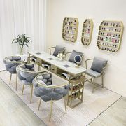 新简约(新简约)经济型，大理石面美甲桌椅单双三人，套装组合烤漆工艺北欧网红